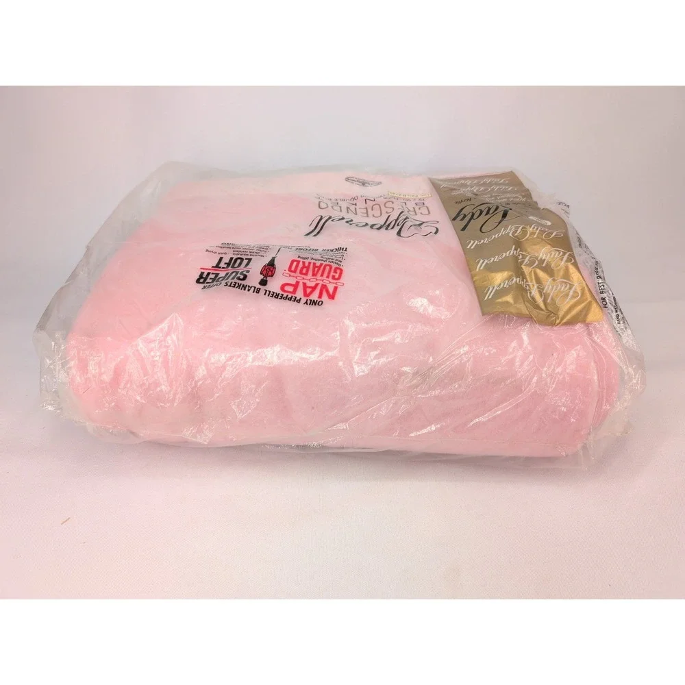 Lady Pepperell Crescendo Satin Trim Fleece Blanket Pink Vintage Twin Double USA